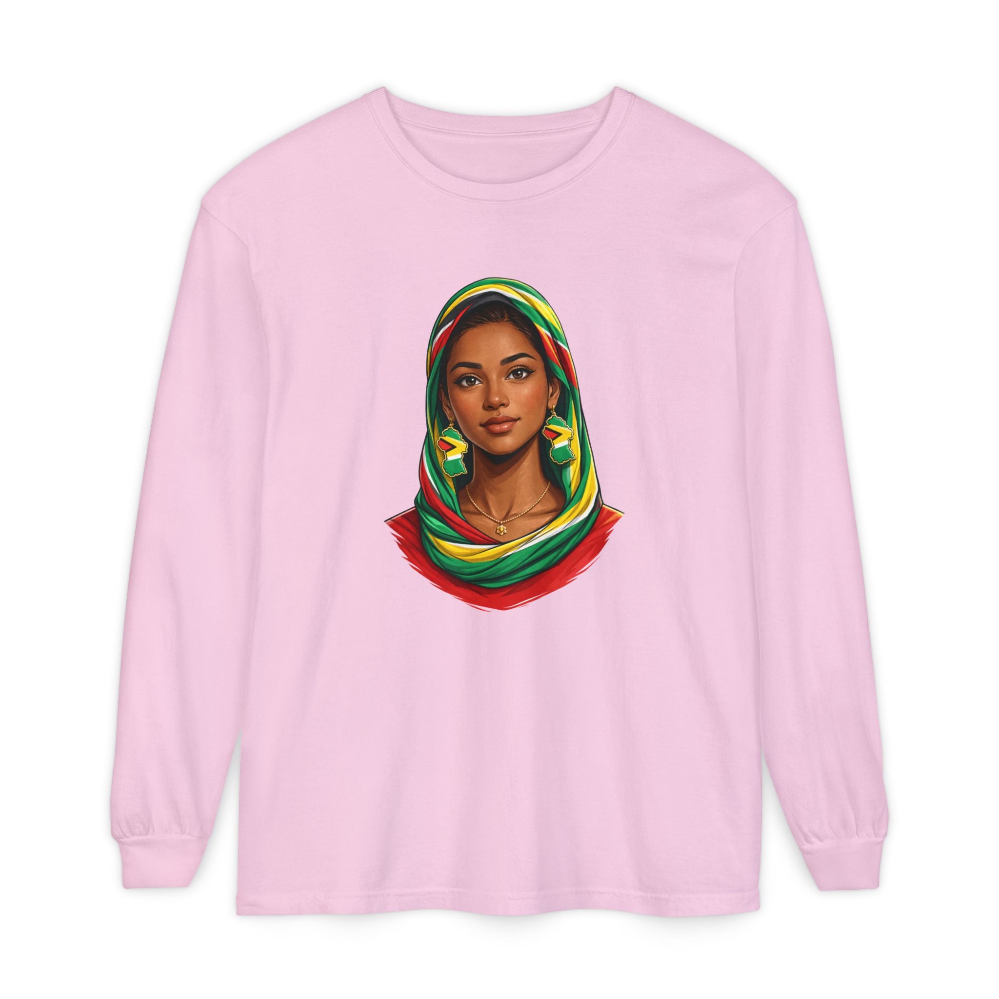 Indo Guyanese Woman Portrait, "Her Grace and Presence Does the Talking" — Unisex  Long Sleeve Tee