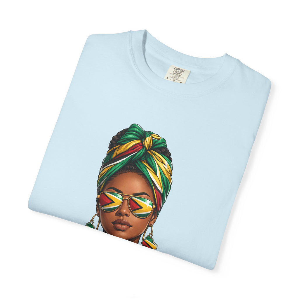 Afro Guyanese Woman Portrait with Headwrap & Sunglasses (Unisex T-Shirt)