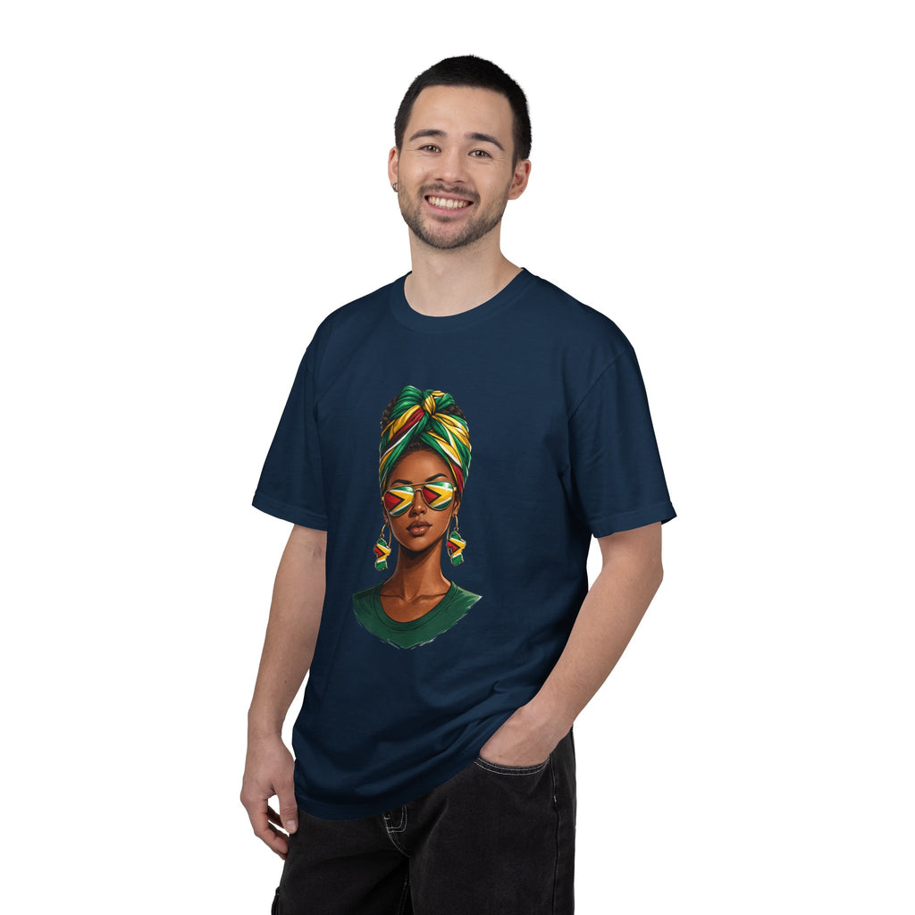 Afro Guyanese Woman Portrait with Headwrap & Sunglasses (Unisex T-Shirt)