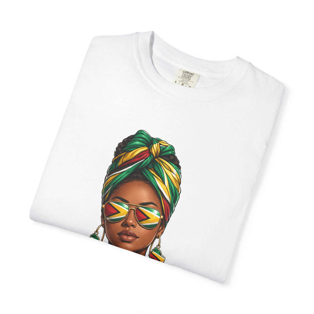 Afro Guyanese Woman Portrait with Headwrap & Sunglasses (Unisex T-Shirt)