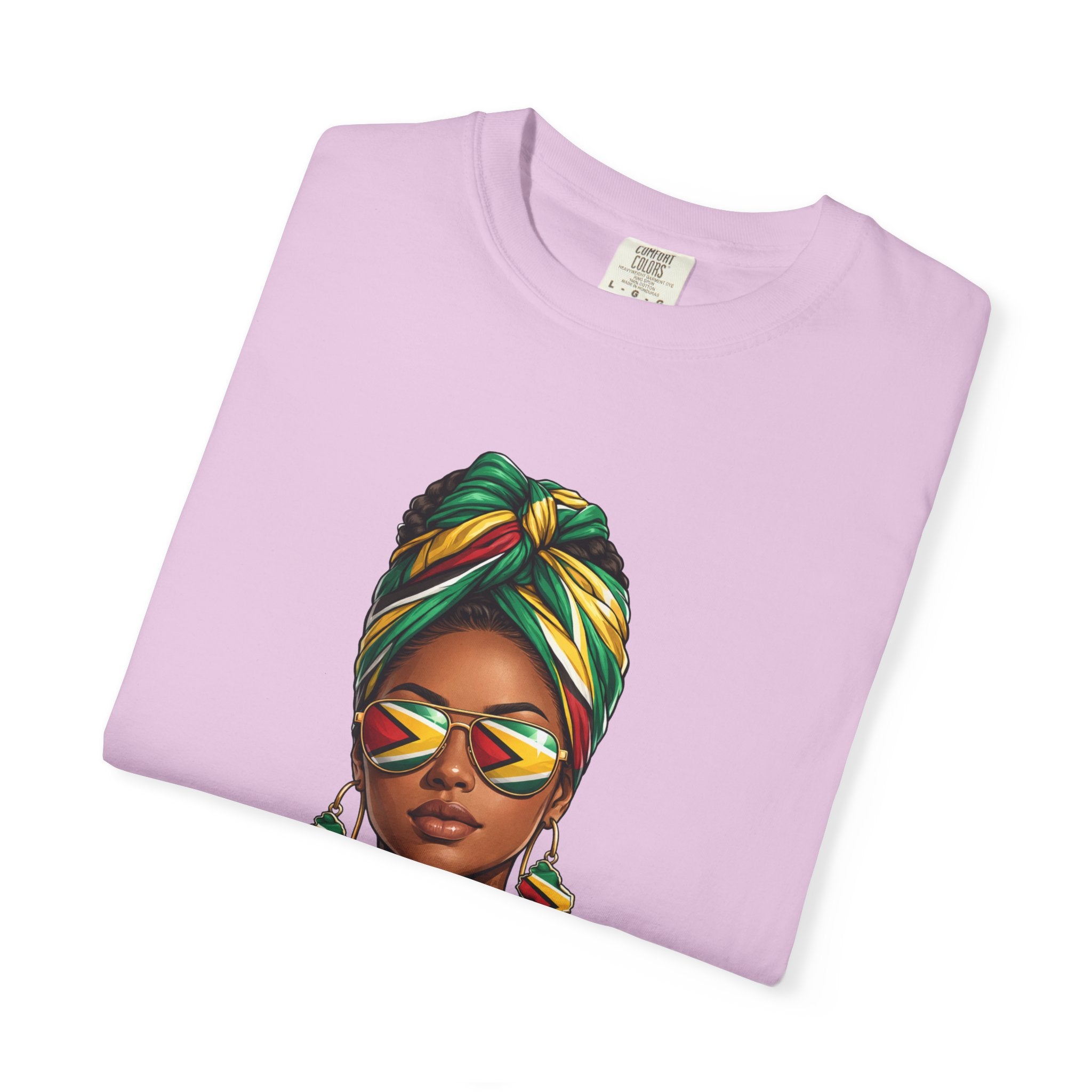 Afro Guyanese Woman Portrait with Headwrap & Sunglasses (Unisex T-Shirt)