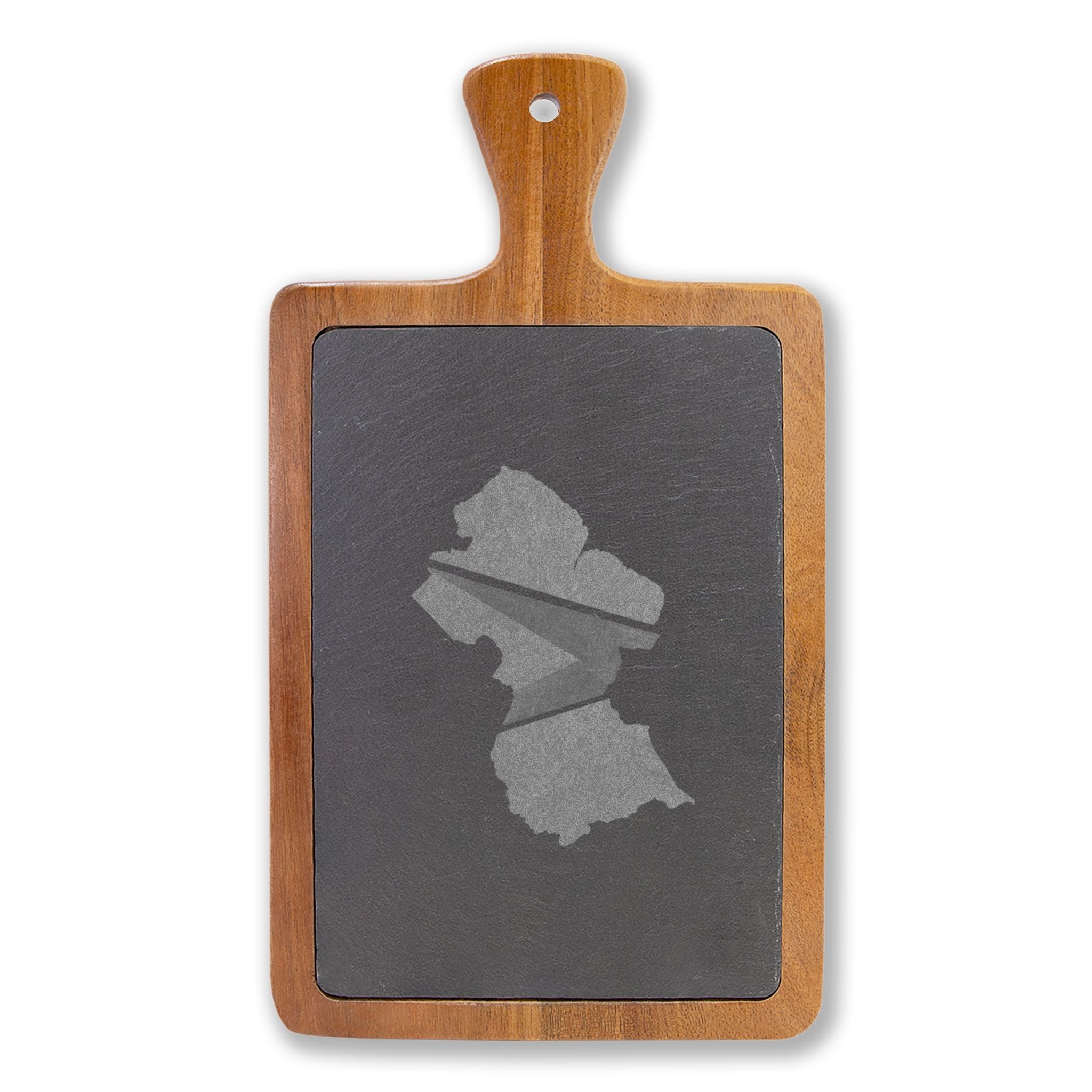 Personalized Engraved Charcuterie Board with Slate Inlay – Custom State Outline Cheese Board Gift