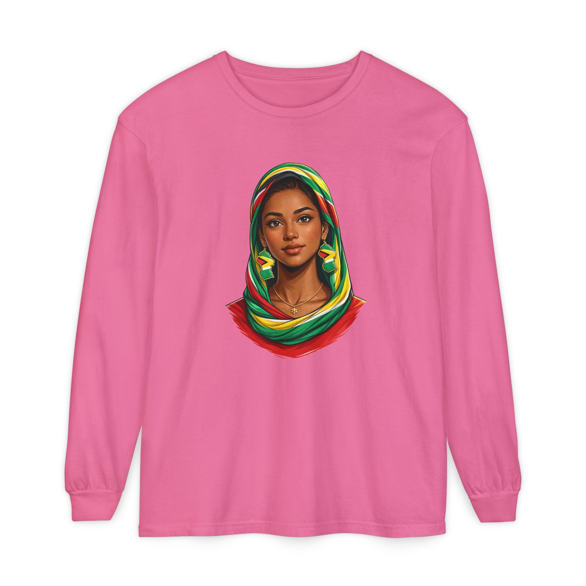 Indo Guyanese Woman Portrait, "Her Grace and Presence Does the Talking" — Unisex  Long Sleeve Tee