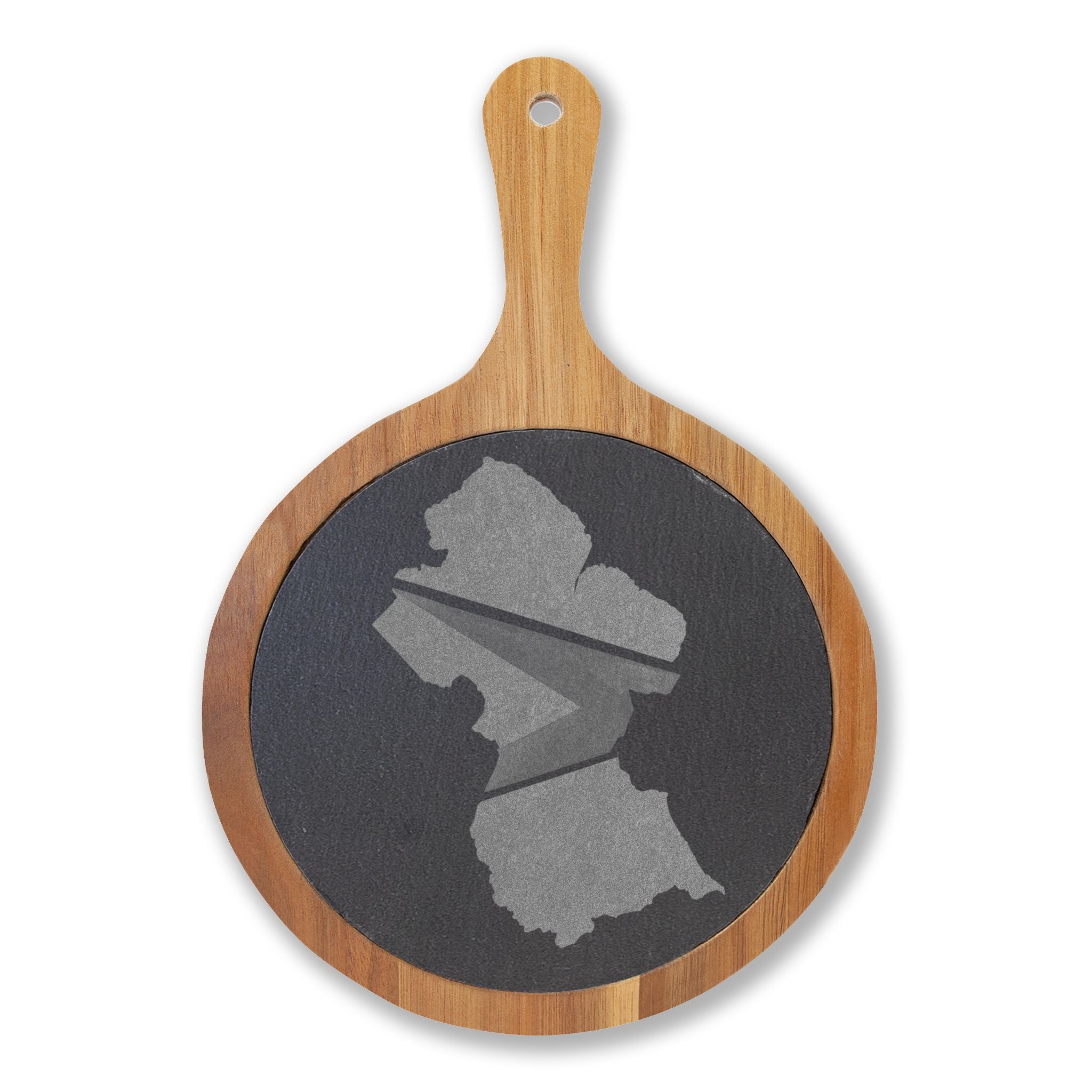 Personalized Engraved Charcuterie Board with Slate Inlay – Custom State Outline Cheese Board Gift
