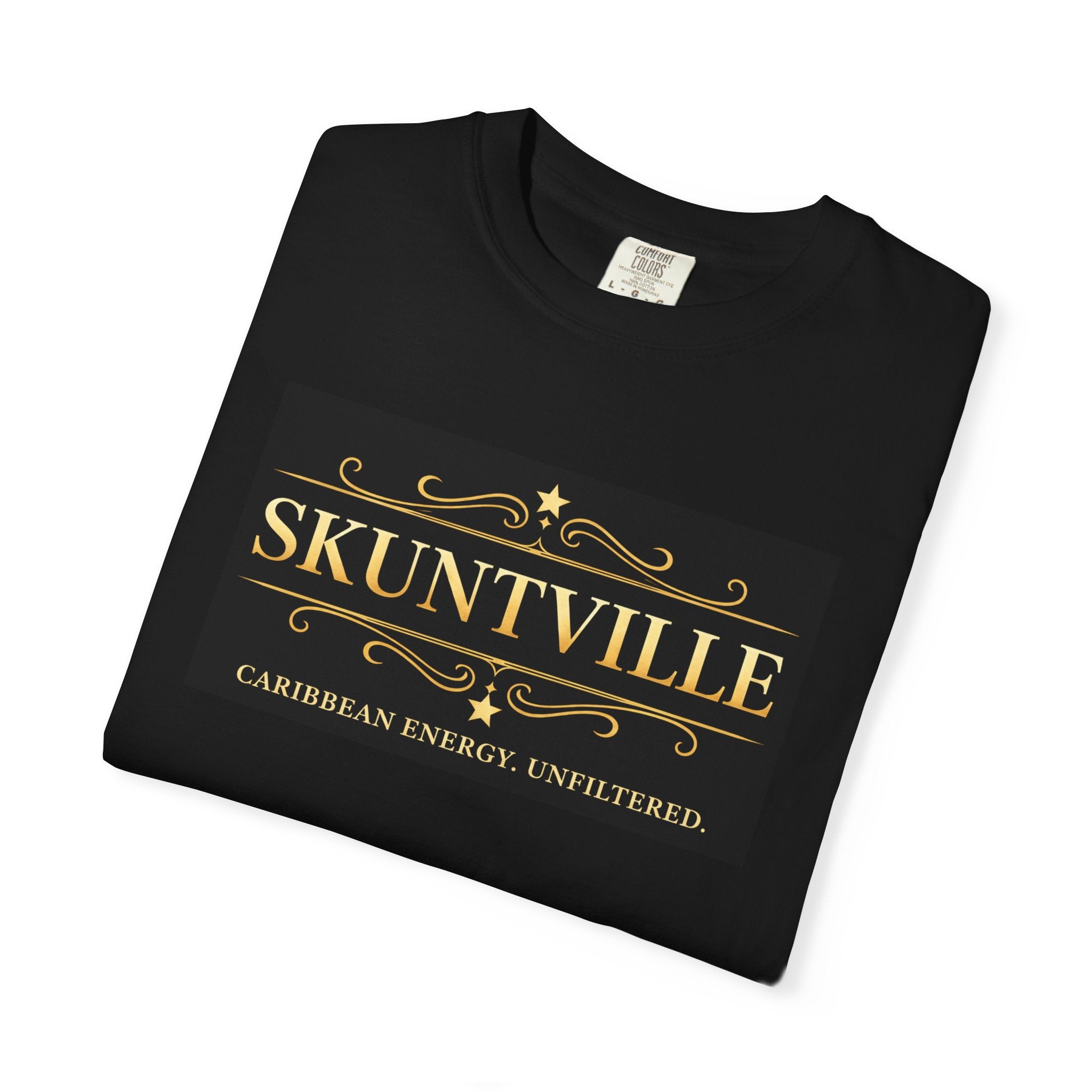 Skuntville — Caribbean Energy. Unfiltered. (Unisex Graphic T-Shirt)