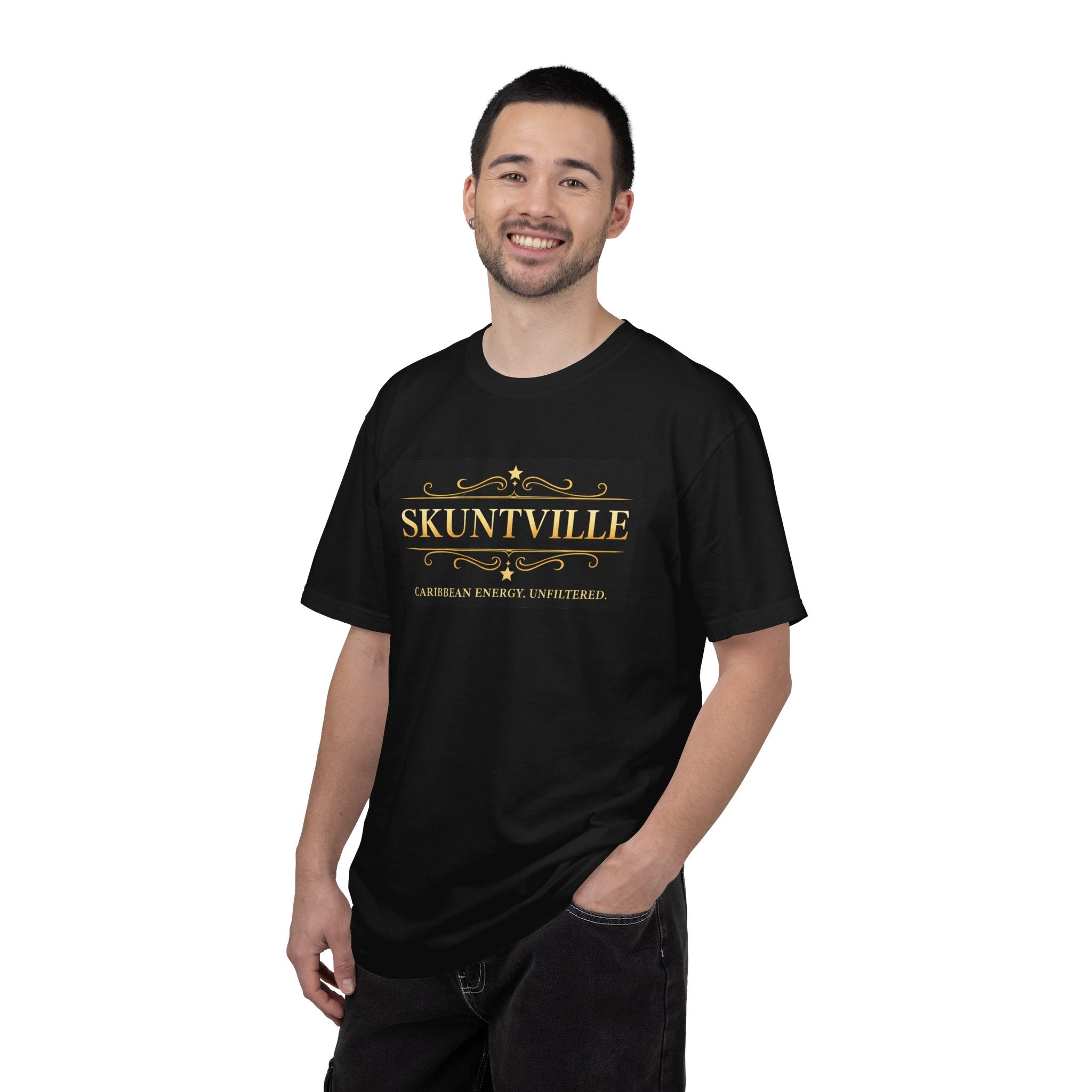 Skuntville — Caribbean Energy. Unfiltered. (Unisex Graphic T-Shirt)