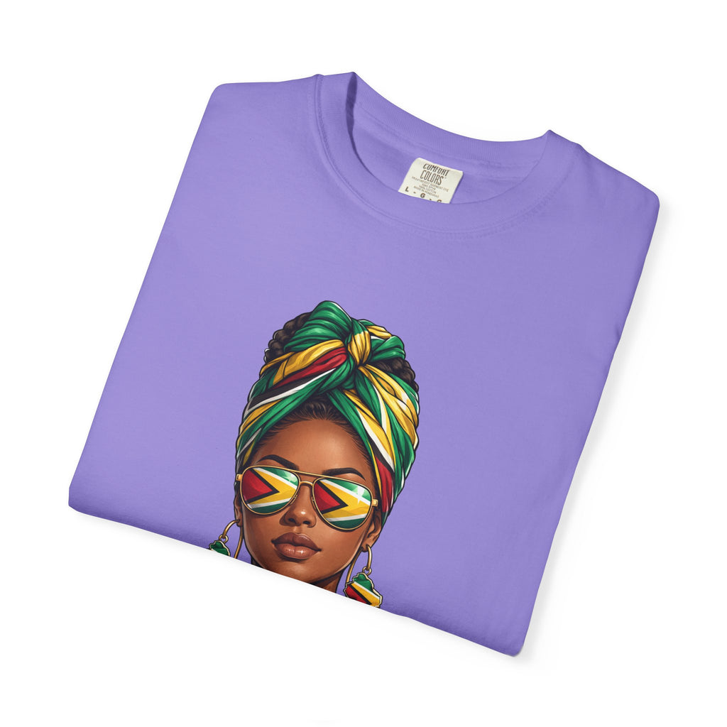 Afro Guyanese Woman Portrait with Headwrap & Sunglasses (Unisex T-Shirt)