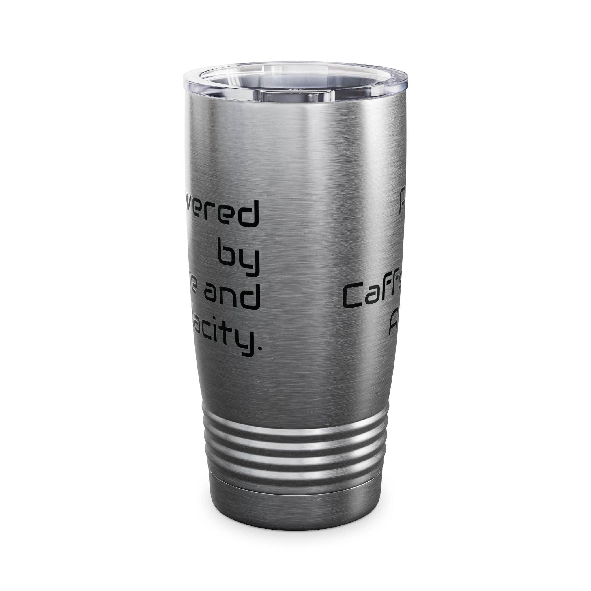20oz Tumbler — "Powered by Caffeine and Audacity" Travel Mug