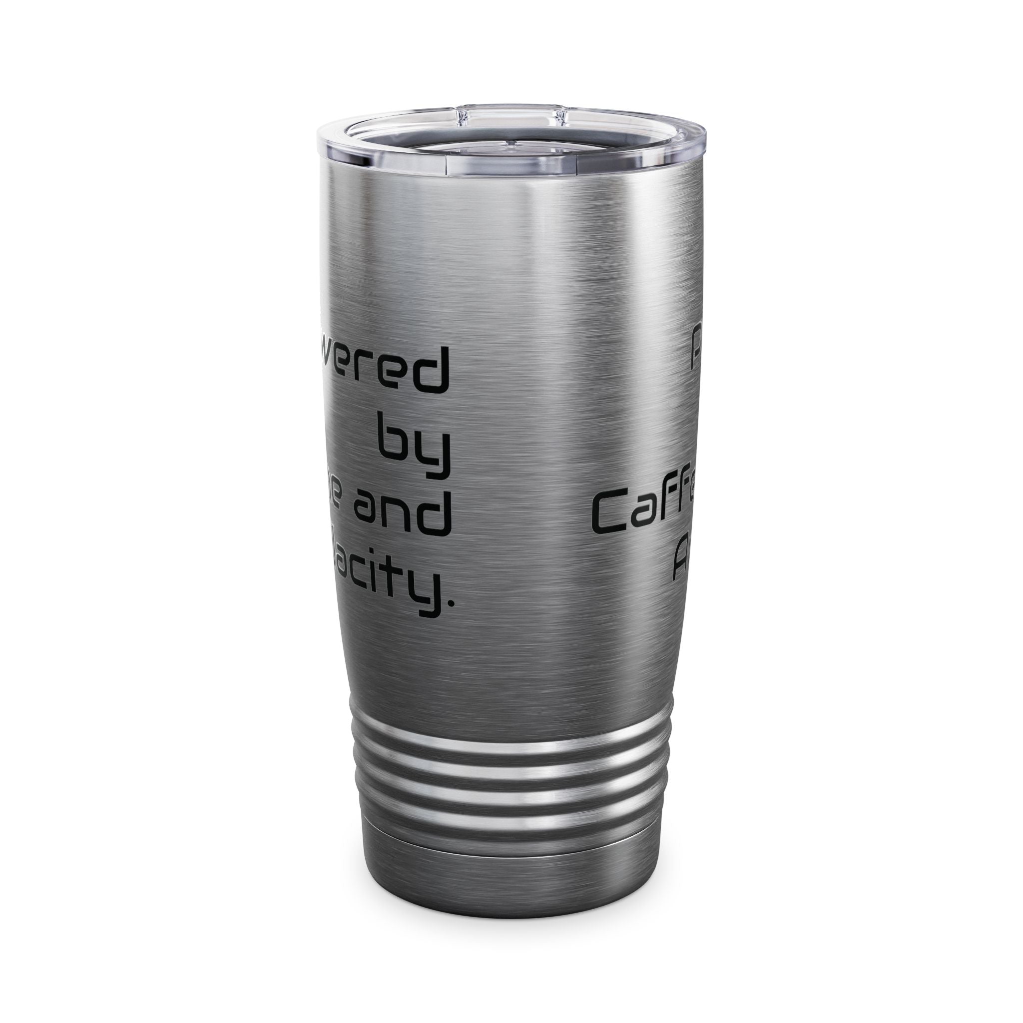 20oz Tumbler — "Powered by Caffeine and Audacity" Travel Mug